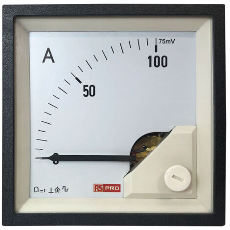 Ampèremètre analogique de panneau V c.c. RS PRO, 72mm x 72mm ( Prix pour 1 )