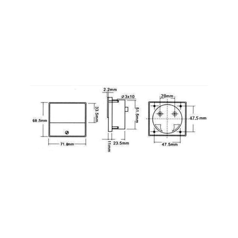 Amperemetre analogique de tableau 15A cc 70 x 60MM Velleman AIM7015A
