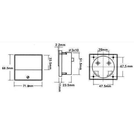 AMPEREMETRE ANALOGIQUE DE TABLEAU 15A CC 70 X 60MM VELLEMAN AIM7015A