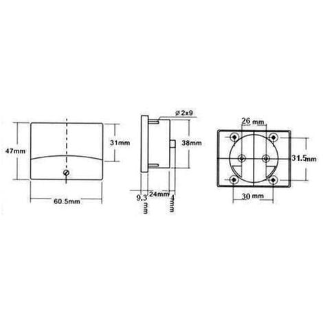 AMPÈREMÈTRE ANALOGIQUE DE TABLEAU 3A CC 60 X 47MM VELLEMAN AIM603000