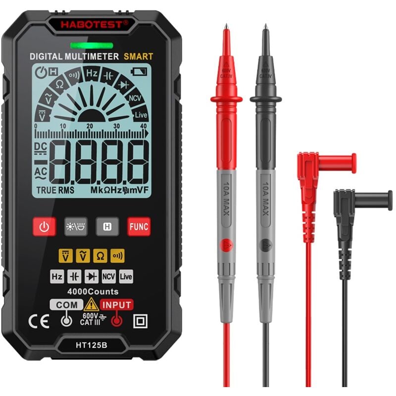Durficst - Ampèremètre Multi, multimètre Intelligent, Pince ampèremétrique, multimètre numérique, Outil ampérométrique, Accessoires d'alimentation de