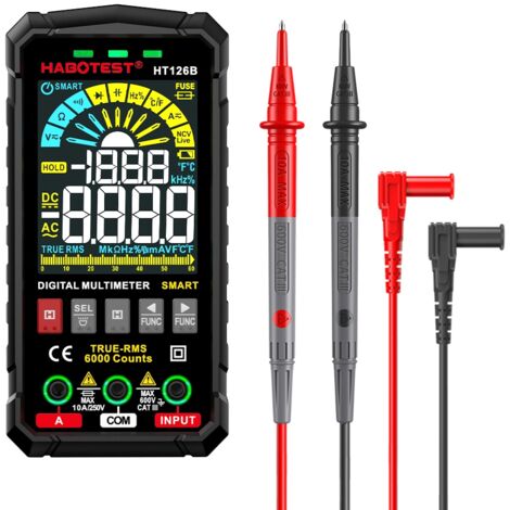 Ampèremètre Multi, multimètre Intelligent, Pince ampèremétrique, multimètre numérique Pince de Protection d'outil ampérométrique testeur d'alimentation, HT126A
