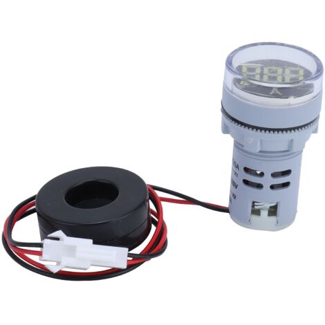 Ampèremètre Numérique Universel AC 220V avec Voyant Lumineux AD16-22DSA Blanc