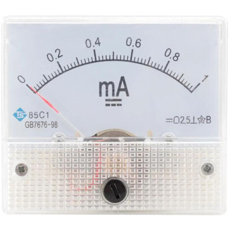 Ampèremètre rectangulaire CC 0-1 mA