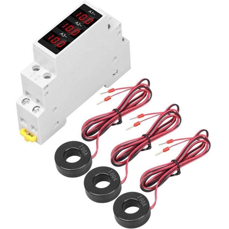 Ampèremètres triphasés modulaires, indicateurs de courant, montage sur rail DIN, LED, numérique, ampèremètre AC 80 V 500 V 1 100 A XXW