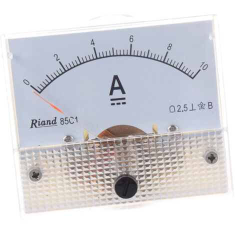 Amperímetro analógico de CC 0-10A, marco rectangular 85C1