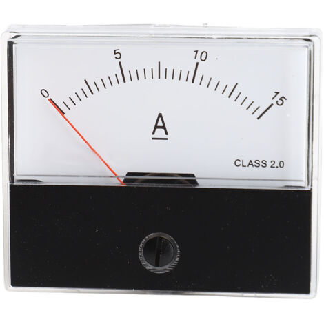 Amperímetro analógico de panel de 15 A CC, clase 2.0