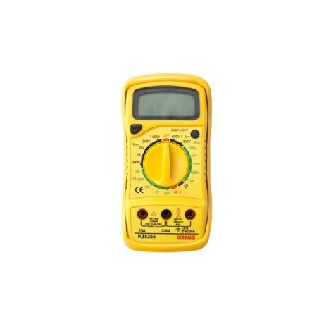 AMPERIMETRO DIGITAL AMARILLO CON BATERIA R9 INCLUIDA 10 A.