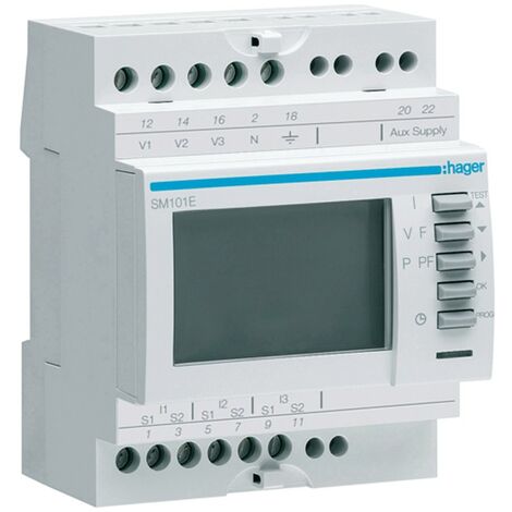 Amperímetro-voltímetro multifunción Hager HZ-H 4M SM101E