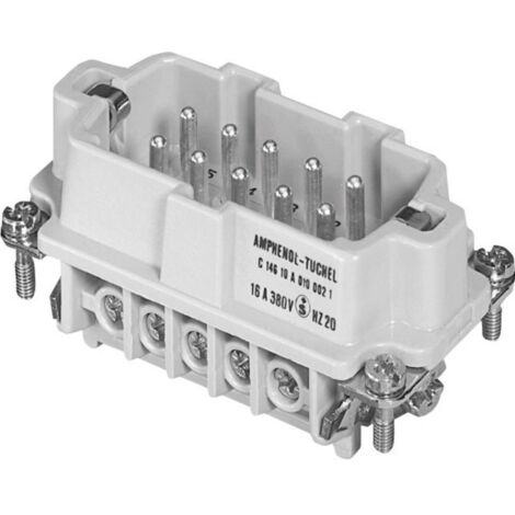 Amphenol C146 10A010 002 1-1 Inserto maschio Heavymate® C146 Tot poli 10 + PE 1 pz.