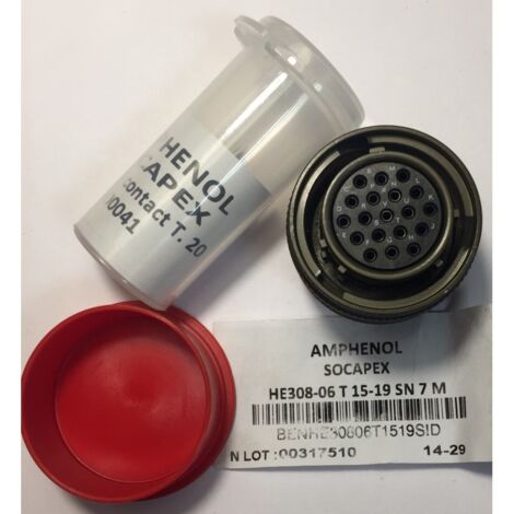 Amphenol Souriau HE308-06T15-19SN7M MIL-Normkreiskontakt, 19 Pos. Frau – MIL-DTL-38999