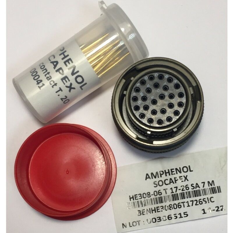 

Amphenol HE308-06T17-26SA7M circular Contacto con la norma MIL 26POS. Mujer - MIL-DTL-38999 - Souriau