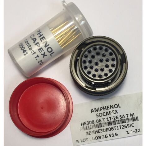 Amphenol Souriau HE308-06T17-26SA7M MIL Standard Circular Contact 26pos. Female - MIL-DTL-38999