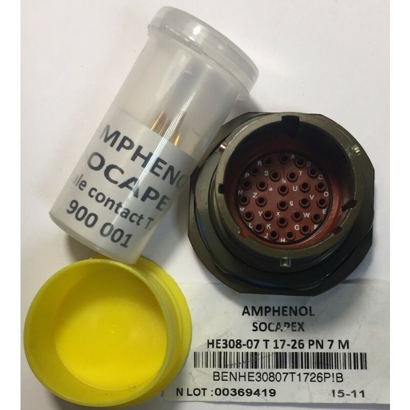 Souriau - Amphenol HE308-07T17-26PN7M Contact circulaire aux normes mil 26pos. Male - MIL-DTL-38999