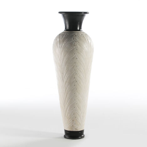 Amphora 50x50x150 Creme / Terrakotta Schwarze Accessoires und Geschenke / Blumenplatten und Vadespour alle Stile, um dem Haus eine Note zu verleihen