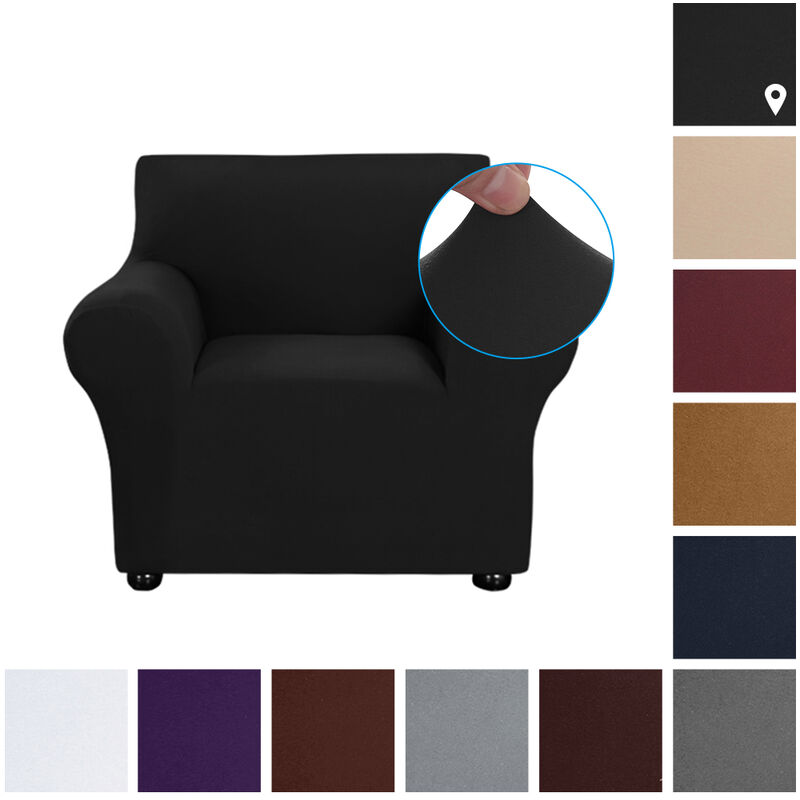 

Ampliable Tela Sofa de seda de la leche antideslizante suave Sofa Sofa 1 Lugares lavable infantiles Animales sala de estar (Negro)