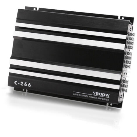 Amplificador de coche de 4 canales, clase AB, 5800 W, alta potencia, componente de audio estéreo, aleación de aluminio, amplificador de subwoofer para camiones, SUV y automóviles.