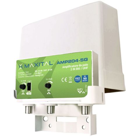 Amplificador de poste FTE 5G 2 Entradas BIII/UHF 26/28dB AMP204-5G