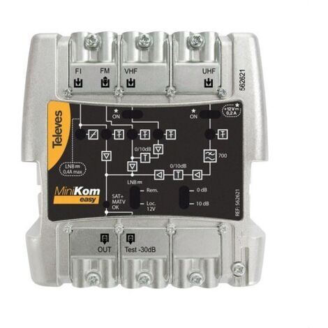 Amplificador MINIKOM 4E/1S EasyF FM-V-U-FI