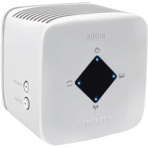 Amplificador WLAN, repetidor WLAN de 2,4 GHz y 300 Mbps, amplificador WiFi con modo repetidor/punto de acceso y función WPS.