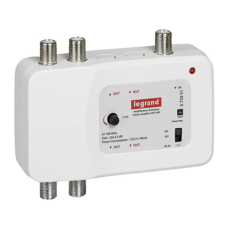 Legrand - amplificateur tv 1 entree 4 sorties 862MHZ 073951