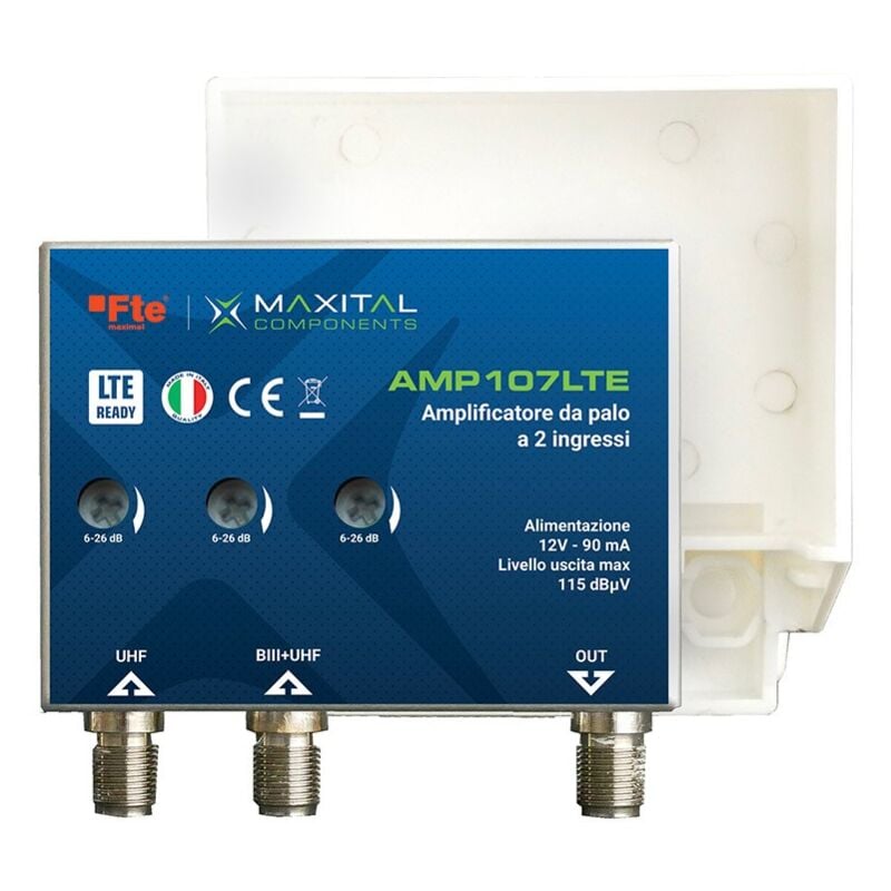 FTE - Amplificateur de mât 2 Entrées log / uhf AMP107LTE