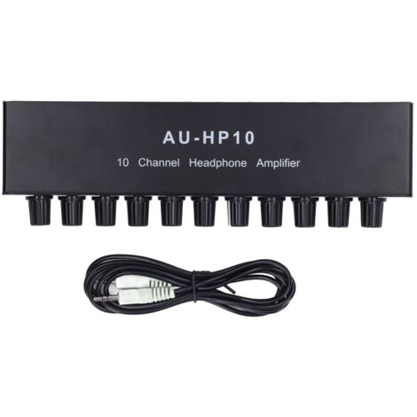 Amplificateur Audio 10 Sorties avec Contrôle Indépendant, Splitter Stéréo 1 Entrée 10 Canaux, Alimentation 12V DC