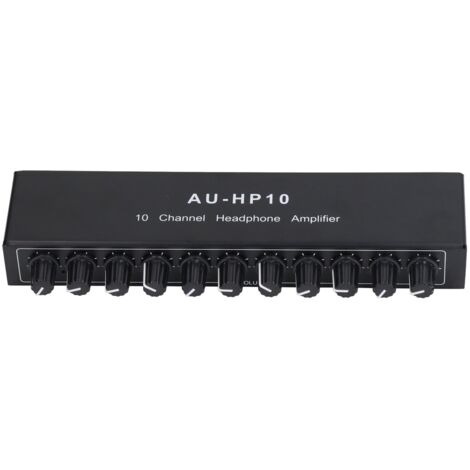 Amplificateur Audio 10 Sorties - Préampli Casque Stéréo avec Contrôle Indépendant - Splitter 1 Entrée 10 Canaux - Alimentation 12V