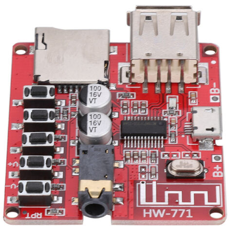 Amplificateur Audio Bluetooth pour Voiture, Module Récepteur MP3 Stéréo avec Carte Mère Haut-Parleur