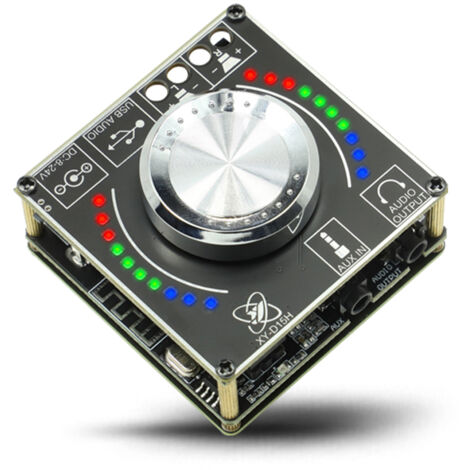 Amplificateur Audio BT5.1 15W Bluetooth 12/24V AUX USB Module Sinilink APP Compatible Carte Ampli Stéréo Lumière LED