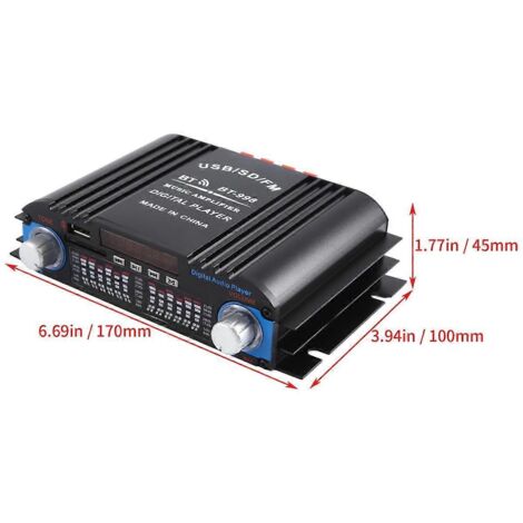 Amplificateur audio HiFi, lecteur karaoké Bluetooth noir