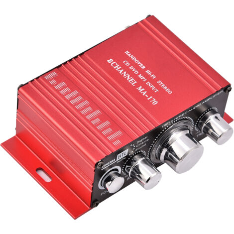 Amplificateur Audio Numérique Mini 12V 2 Canaux HiFi Stéréo avec Basse
