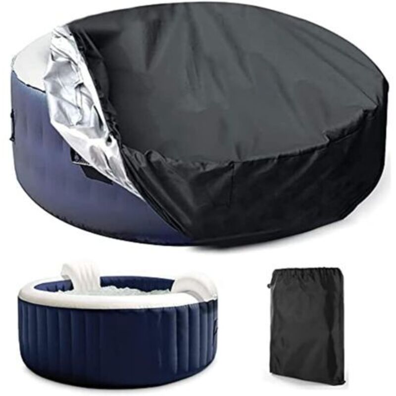 Housse de Protection pour Piscine ou Spa,Ronde Couvercle du Spa Solaire Extérieur Housse Ronde pour SPA Imperméable À La Poussière Bâche De