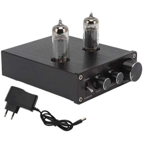 Amplificateur Audio TUBE 03 Noir avec Préampli 6K4, Récepteur Stéréo 12V 1A pour Maison, 100V‑240V Prise EU