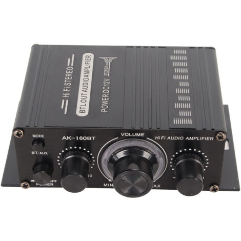 Amplificateur Bluetooth 5.0 Haute Fidélité 12V pour Voiture et Maison, Boîtier Aluminium