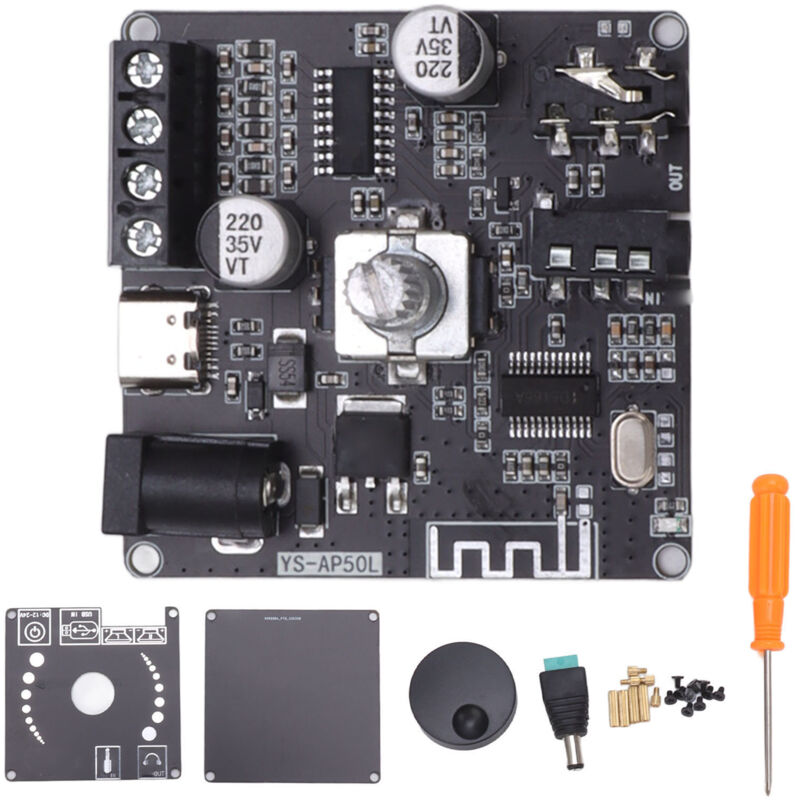 Amplificateur Bluetooth Puissant Module Ampli Stéréo 2x50W Double Canal Numérique 12‑24V