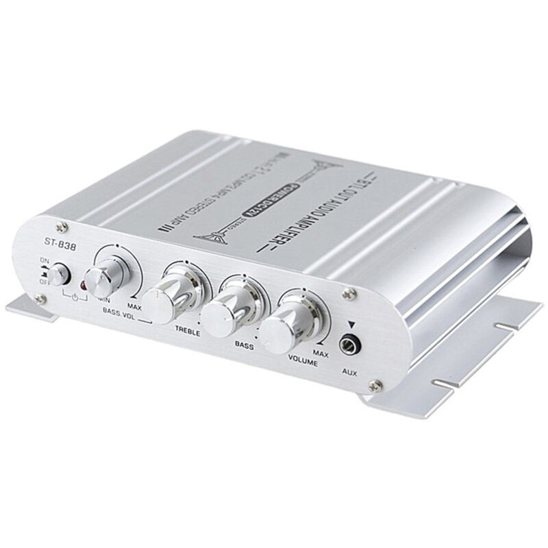 Kkmoon - Amplificateur de Puissance Hi-Fi Numérique 2.1CH - Caisson de Basse Stéréo, Lecteur Audio pour Voiture, Moto et Maison
