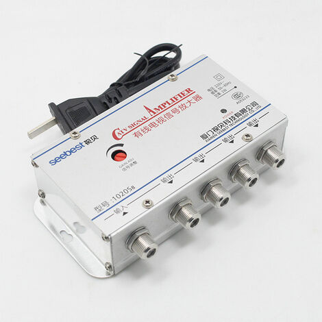 Amplificateur de Signal d&39antenne TV CATV VCR à 4 voies, séparateur de Booster 30DB 50-60MHz 220V puissance 2W