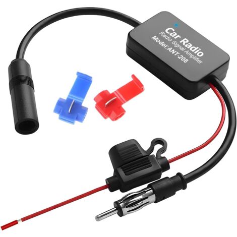 Amplificateur Antenne Autoradio, 12V Répartiteur Dab FM/AM Dab Adaptateur Signal DIN Mâle Vers DIN Femelle SMA Mâle Booster Radio Auto Stéréo Câble Antenne Récepteur Audio Pour Autoradio Universel