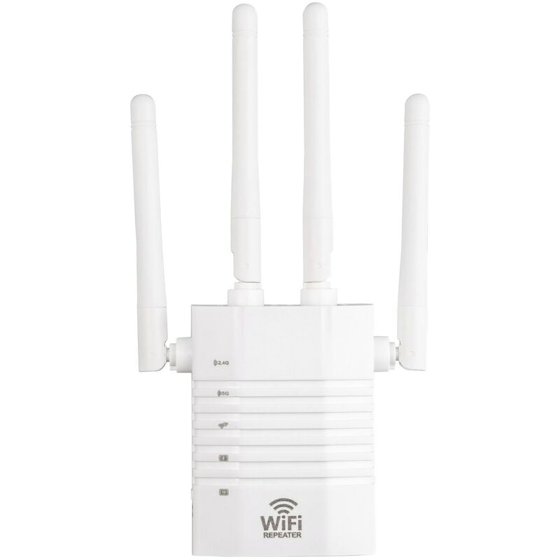 Amplificateur de signal réseau sans fil, transmission 1200 Mbps, 4 antennes externes, réseau 2,4 GHz-5 GHz, mode répéteur ap et fonction wps, AC100