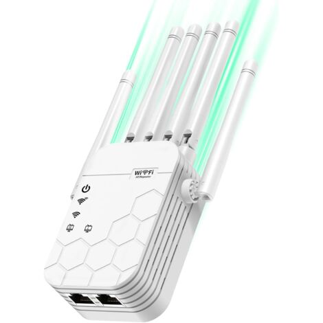 Amplificateur de signal Wi-Fi, prolongateur de portée Internet, 6 antennes, double bande 2,4G/5G, répéteur Wi-Fi avec port Ethernet