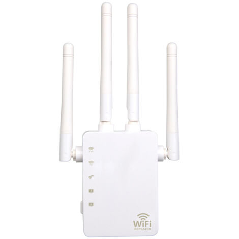 Amplificateur de signal Wi-Fi sans fil, répéteur double bande 1200 Mbit/s, haute puissance, routeur 2,4 G et 5 G (blanc, 90 x 173 x 70 mm)