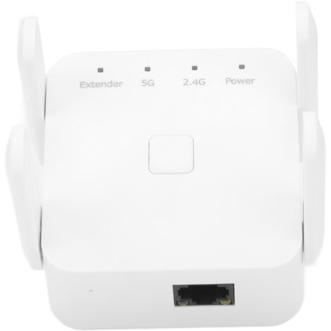 Amplificateur de Signal WiFi 1200 Mbps Double Bande 2.4 GHz et 5 GHz, 4 Antennes Externes, Compatible Prise Européenne