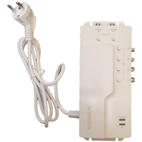 AMPLIFICATEUR DISTRIBUTEUR 2 ENTREES TNT ET DAB (FM) 4 SORTIES TV GAIN 26 DB