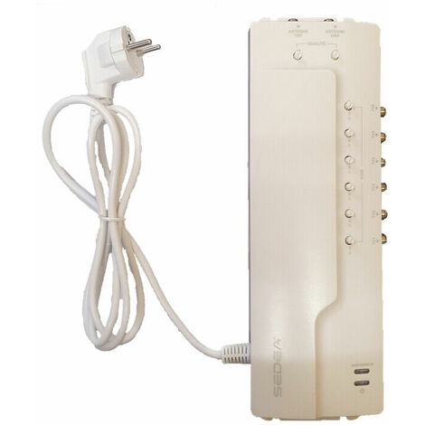 AMPLIFICATEUR DISTRIBUTEUR 2 ENTREES TNT ET DAB (FM) 6 SORTIES TV GAIN 22 DB