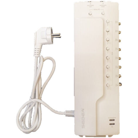 AMPLIFICATEUR DISTRIBUTEUR 2 ENTREES TNT ET DAB (FM) 8 SORTIES TV GAIN 18 DB