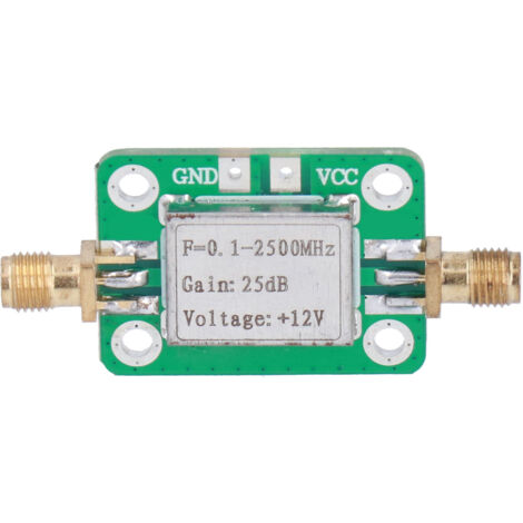 Amplificateur Faible Bruit 0.125-500MHz 25dB, Alimentation 12V, Large Bande, Connecteurs SMA