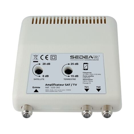 SEDEA Amplificateur intérieur 28 dB, 2 sorties SAT & TERRESTRE