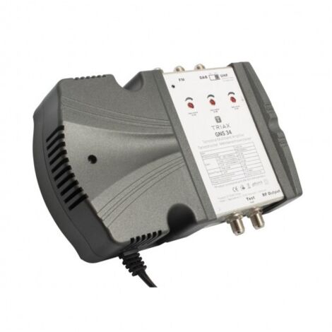 Amplificateur multibandes VHF / UHF DVB-T/T2, DAB, FM terrestre GNS 34 - Gain 30dB, 3 entrées 1 sortie
