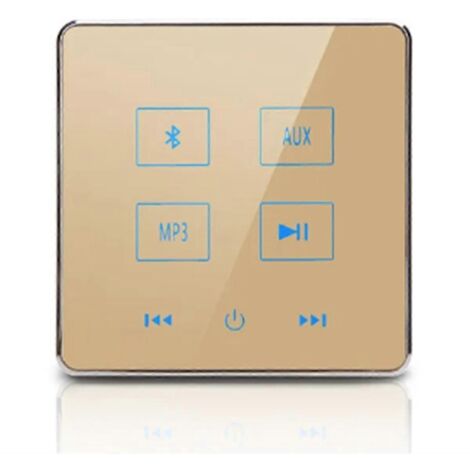 Amplificateur mural Bluetooth pour home cinéma avec prise en charge USB et carte TF (or) --